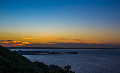 sunset over the sea