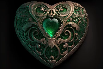 Poster emerald gemstone heart. generative AI picture © Ilona