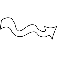 Sign. Arrow. outline drawing