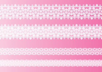 シームレスなレースのリボンのセット