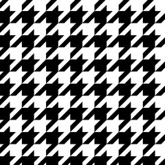 Black Houndstooth pattern on white background.Wallpaper, Abstract background,Tablecloths, Clothes, Shirts, Dresses. Geometric black Houndstooth plaid  pattern.