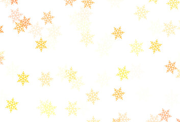 Light Red vector pattern with christmas snowflakes, stars.