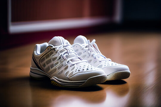White Sport Shoes.  Image created with Generative AI technology.