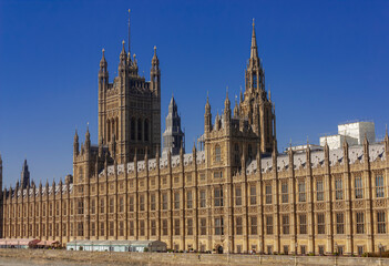 Fototapeta na wymiar Partial view of the Houses of Parliament, London