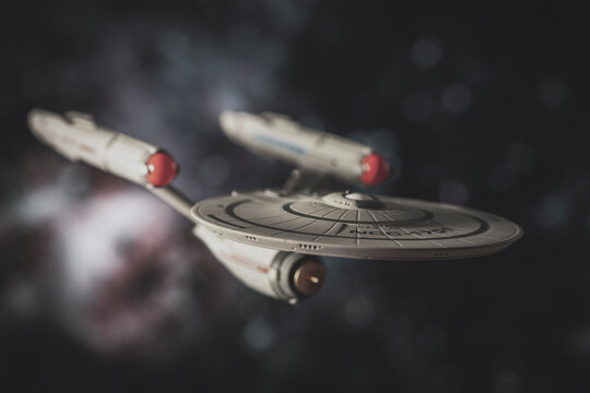 NEW YORK USA - JAN 8 2023 - Star Trek Federation starship USS Enterprise in space, NCC 1701 - Hallmark 2022 Ornament 