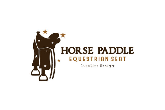 Horse Saddle Or Chair Logo Design For Vintage Horse Rider