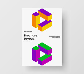 Fototapeta premium Simple mosaic pattern company identity layout. Vivid magazine cover A4 design vector concept.