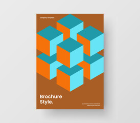 Isolated cover A4 vector design template. Bright geometric tiles front page illustration.