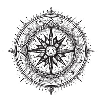 compass on a white background