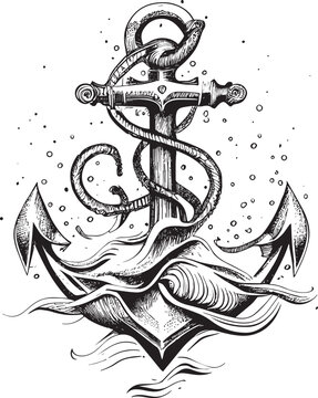 anchor with rope tattoo design