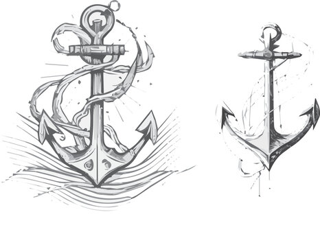anchor with rope tatto design