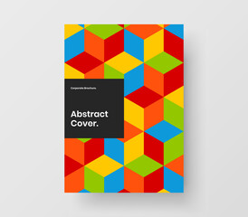 Clean handbill vector design template. Unique mosaic pattern poster concept.