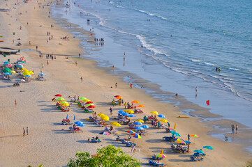 Arambol beach during tourist season, Goa, India