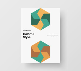 Fototapeta premium Simple mosaic tiles handbill concept. Modern company identity vector design template.