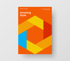 Premium geometric pattern handbill concept. Minimalistic brochure A4 design vector template.