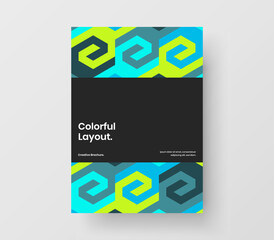 Isolated mosaic shapes flyer template. Minimalistic brochure vector design layout.