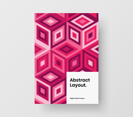 Modern geometric tiles corporate brochure illustration. Fresh book cover vector design template.