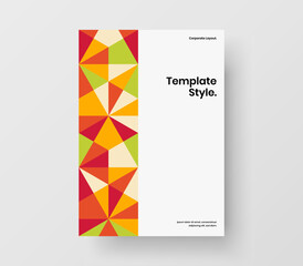 Minimalistic geometric hexagons cover template. Isolated corporate brochure design vector layout.