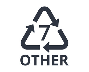 Isolated Other Plastic Types logo, number 7. 