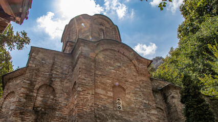 Saint nikola monastery at Matka canyon in North Macedonia near Skopje, Matka lake and mountain view...