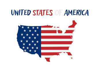 Colorful America Map vector illustration