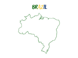 Empty Brazil Map vector illustration