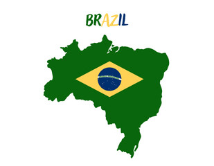 Colorful Brazil Map vector illustration