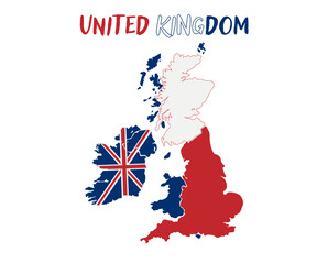 Obraz na płótnie Canvas Colorful United Kingdom Map vector illustration