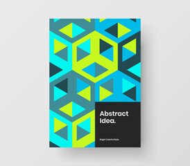 Modern handbill A4 vector design template. Colorful geometric shapes booklet concept.
