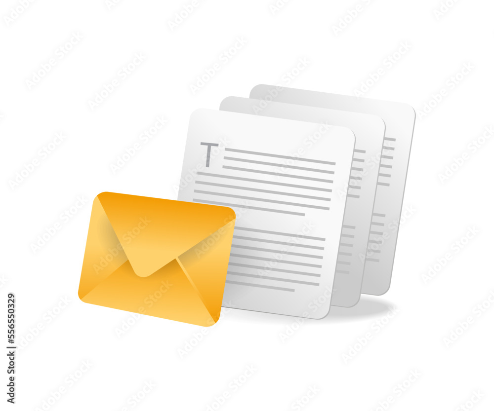 Poster flat isometric 3d illustration of email data concept