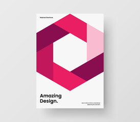 Minimalistic corporate brochure vector design concept. Fresh mosaic shapes flyer illustration.