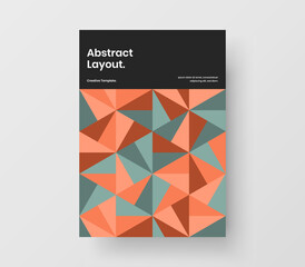 Creative banner vector design concept. Multicolored geometric hexagons book cover illustration.
