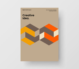 Original mosaic pattern company identity template. Modern corporate brochure vector design layout.
