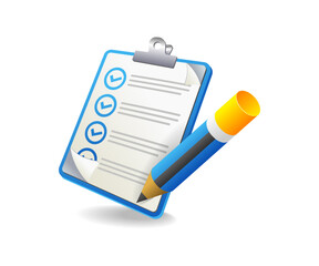Flat isometric 3d illustration checklist analyst concept