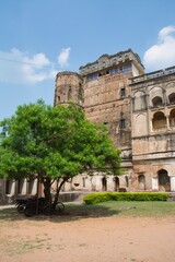 Orchha Fort complex.  Orchha, Madhya Pradesh state, India.