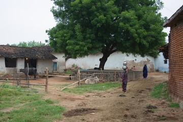 Image of a small village near the Panna national park. Madhya Pradesh, India.