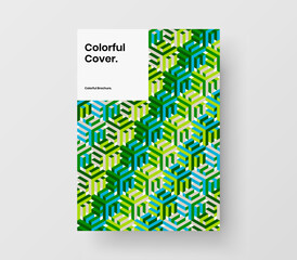 Simple mosaic pattern magazine cover concept. Amazing front page A4 design vector layout.