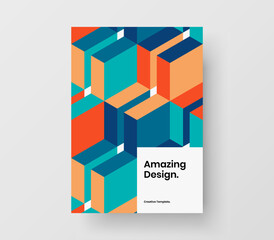 Fototapeta premium Creative geometric hexagons brochure illustration. Unique flyer design vector layout.