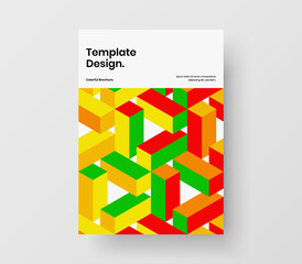 Colorful geometric shapes brochure template. Vivid leaflet A4 design vector layout.