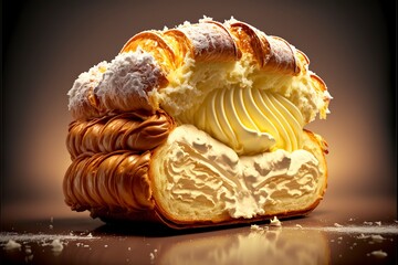 The ice cream of your dreams, brioche filled with vanilla ice cream. 3D Illustration, Digital art - more tasty than the real thing - If that's even possible