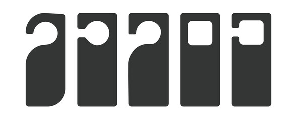  Empty label Hotel room door hanger. Do not disturb label. Isolated on white background. Vector illustration