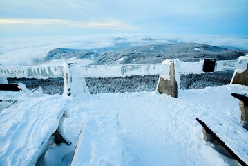 Jested hiking in winter, Czech republic