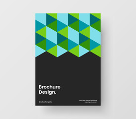 Minimalistic journal cover design vector illustration. Abstract geometric shapes booklet template.