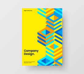 Simple geometric hexagons corporate cover concept. Bright presentation A4 design vector layout.