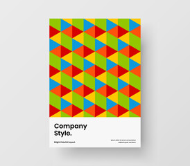 Creative corporate cover A4 design vector template. Original geometric tiles presentation layout.
