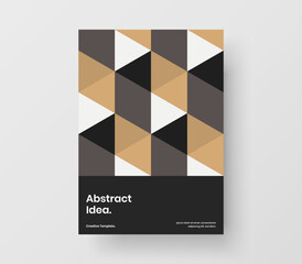 Minimalistic geometric hexagons flyer concept. Trendy cover design vector illustration.