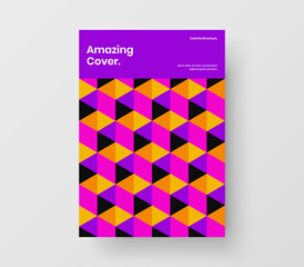 Fototapeta premium Isolated presentation vector design illustration. Trendy mosaic tiles booklet layout.