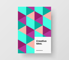 Amazing booklet A4 vector design layout. Creative geometric tiles book cover illustration.