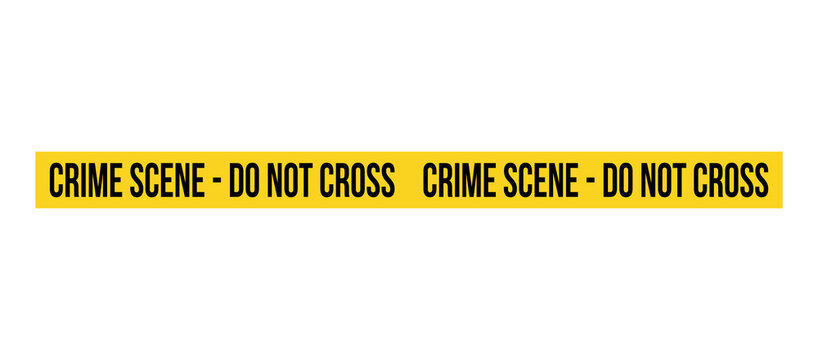 Police line do not cross. Barrier tape. Crime scene border. Safety type.  Accident restriction line. Isolated on white background. Vector  illustration