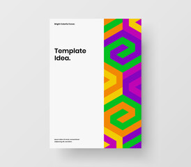 Abstract booklet A4 design vector template. Minimalistic mosaic tiles banner layout.